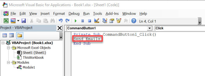 Gửi email từ Excel