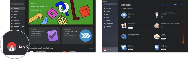 Kiểm tra ứng dụng đã mua trên Mac Store