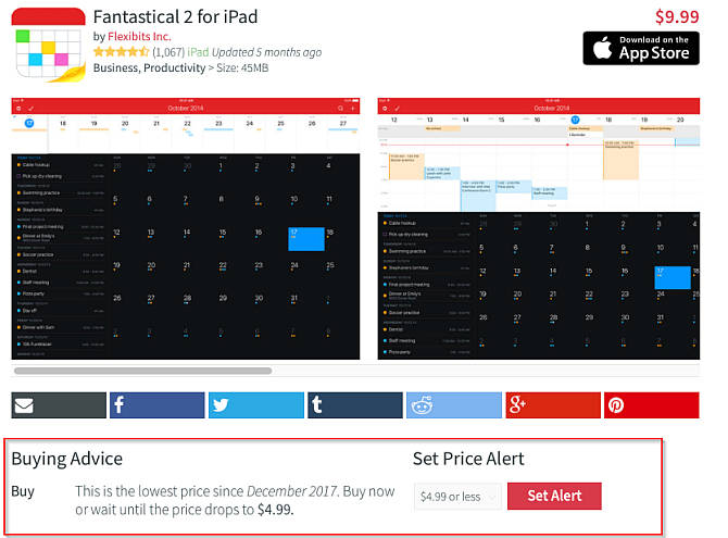 Thiết lập thông báo khi có thay đổi về giá