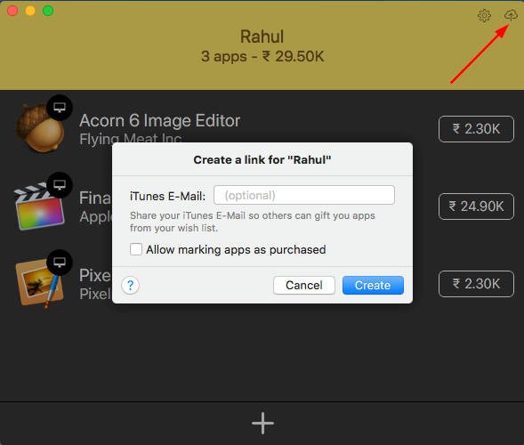 Tạo danh sách ứng dụng chia sẻ