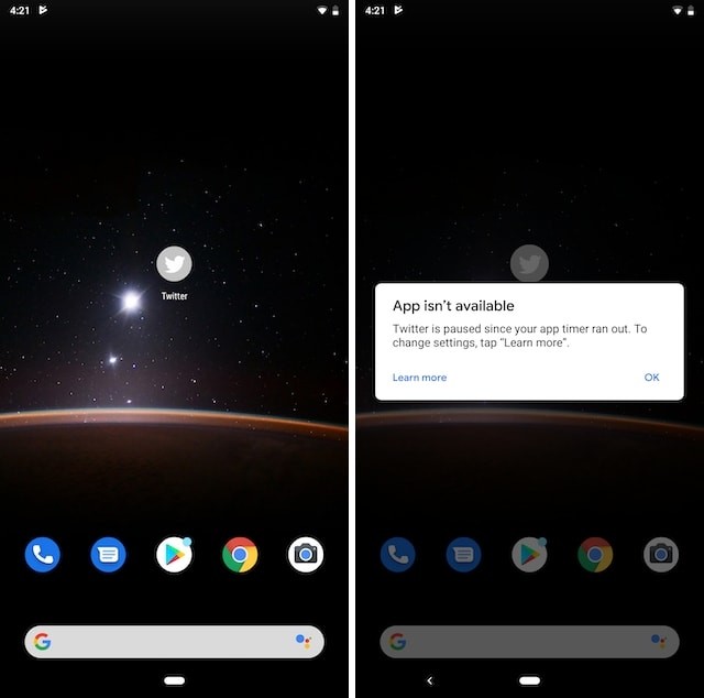 Hạn chế sử dụng Twitter bằng Digital Wellbeing trên Android 9