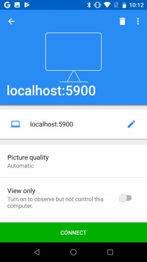 Kết nối tới localhost:5900 trong VNC Viewer