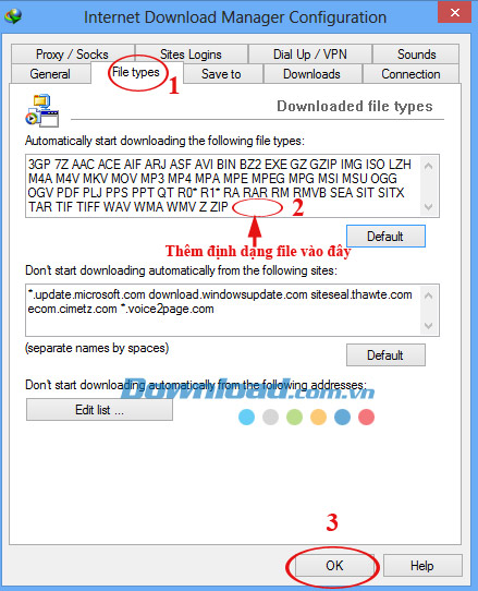 Cách thêm định dạng file download trong Internet Download Manager