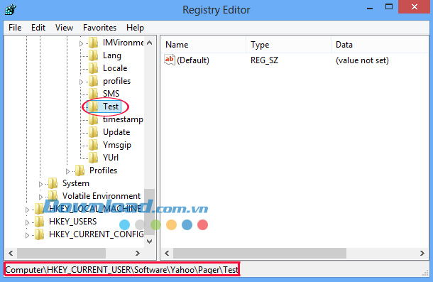 Cửa sổ Registry Editor Cách chat nhiều nick Yahoo trên cùng một máy tính