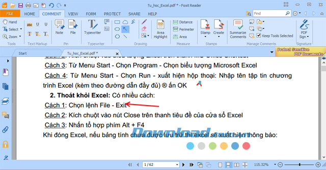 Cách tạo ghi chú trong file PDF bằng Foxit Reader