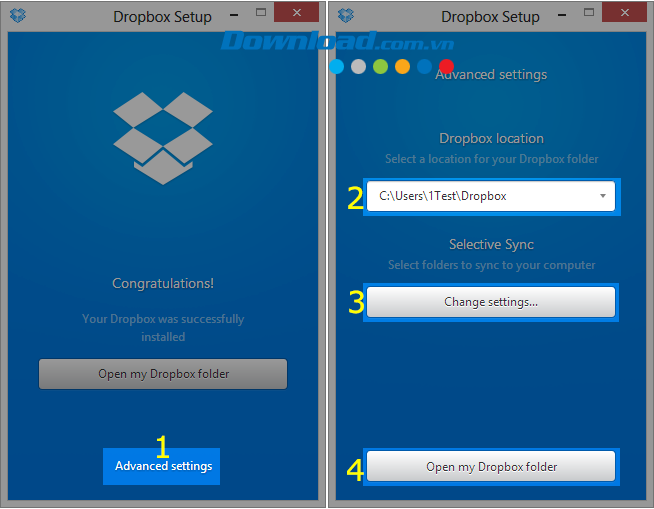 Tùy chỉnh Dropbox