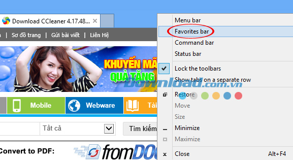 Hướng dẫn tạo bookmark trên trình duyệt web
