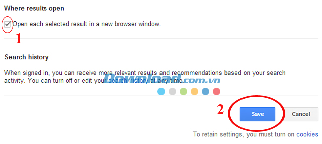 Mở kết quả tìm kiếm sang tab mới trên Google Chrome