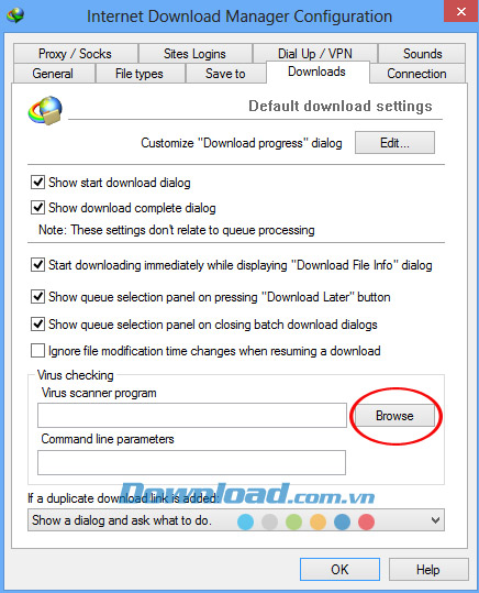 Thiết lập chế độ tự động quét virus sau khi tải file trên IDM