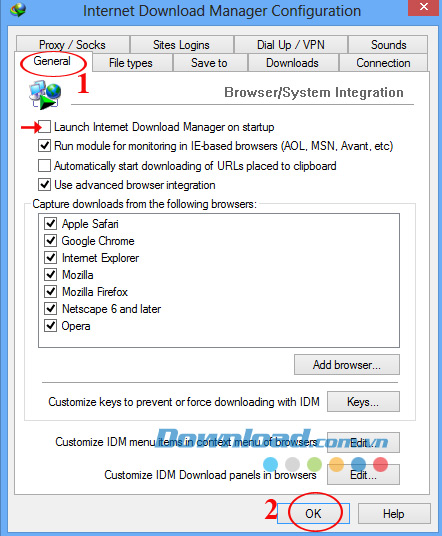 Tắt tính năng khởi động cùng Windows của IDM