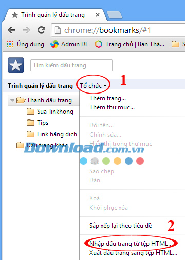 Hướng dẫn sao lưu bookmark trên Google Chrome