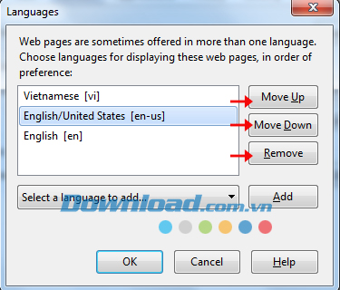 Các chức năng trong Languages Hướng dẫn thay đổi ngôn ngữ trình duyệt Firefox