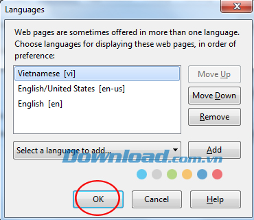 Các chức năng trong Languages Hướng dẫn thay đổi ngôn ngữ trình duyệt Firefox