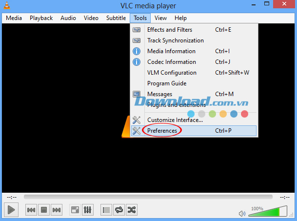 Vào Tools/Preferences Hướng dẫn chụp ảnh Video trên VLC Media Player