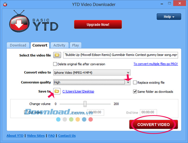 Chọn thư mục lưu trữ Hướng dẫn chuyển đổi Video bằng YTD Video Downloader