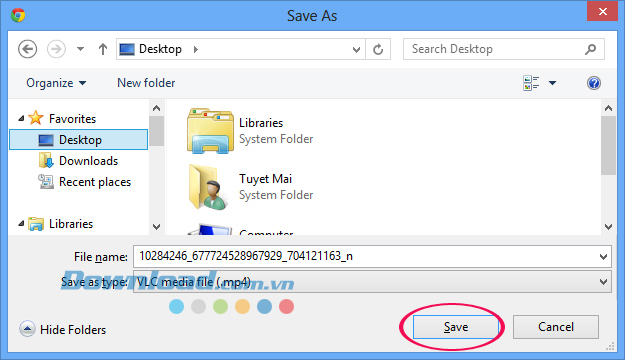 Cửa sổ Save As Cách tải video trên Facebook nhanh chóng