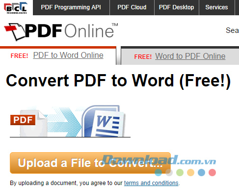 Trang chủ PdfOnline Chuyển đổi Word sang PDF trực tuyến miễn phí