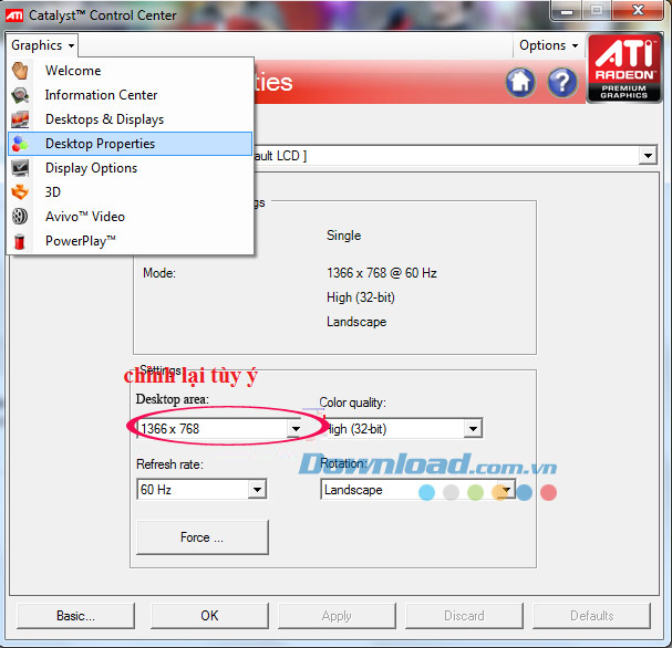 Catalyst Control Center Cách chỉnh full màn hình khi chơi Đế chế trên Windows 7/8