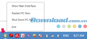 Biểu tượng hẹn giờ nằm ở khay hệ thống Cách hẹn giờ tắt máy bằng Wise Auto Shutdown