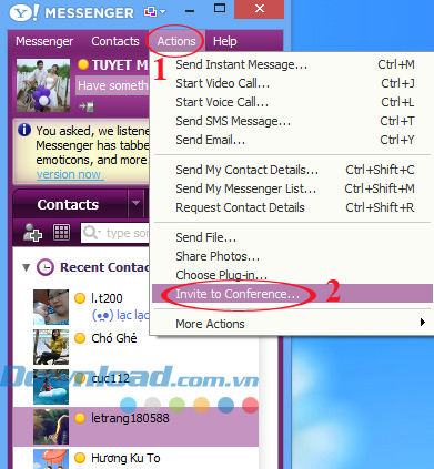 Hướng dẫn chat nhóm trên Yahoo Messenger