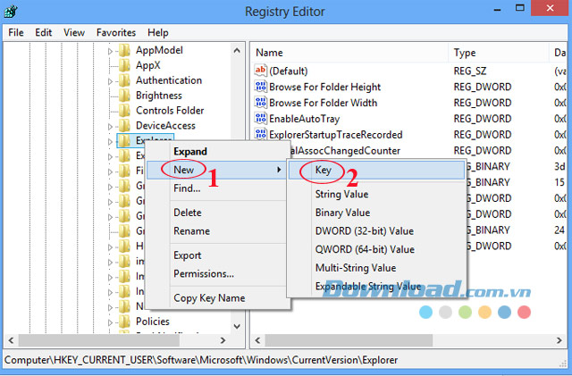 Cửa sổ Registry Editor