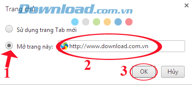 Cách làm hiển thị nút trang chủ trên trình duyệt Cốc Cốc