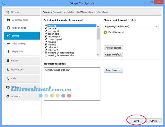 Cách thay đổi âm thanh mặc định của Skype
