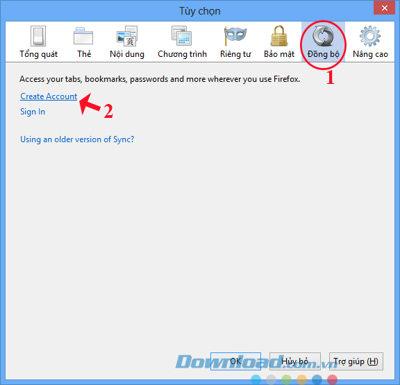 Cửa sổ Tùy chọn