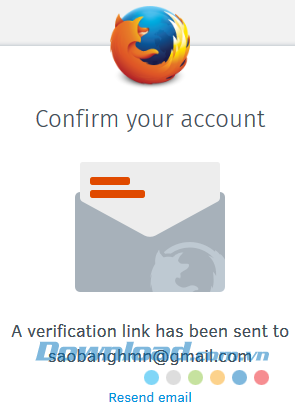 Gửi yêu cầu kích hoạt tới mail