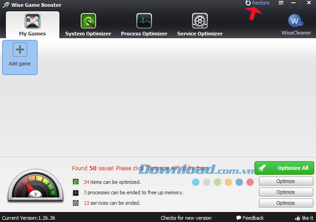 Khôi phục lại toàn bộ