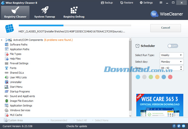 Bắt đầu quá trình quét hệ thống