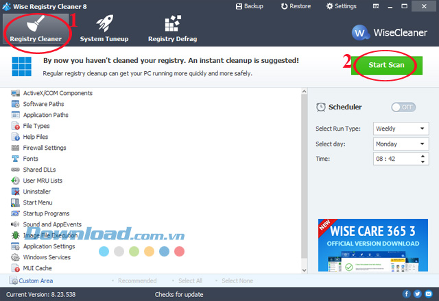 Registry Cleaner Dọn dẹp và tối ưu hệ thống bằng Wise Registry Cleaner