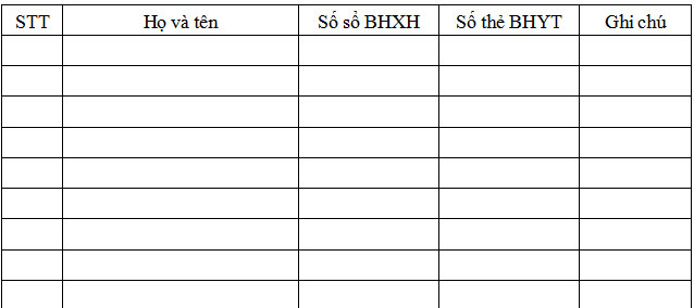 Biên nhận thu hồi thẻ BHYT