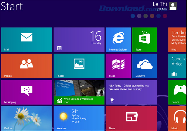 Giao diện Start của Windows 8 Cài máy ảo Windows 8 bằng VMware Player