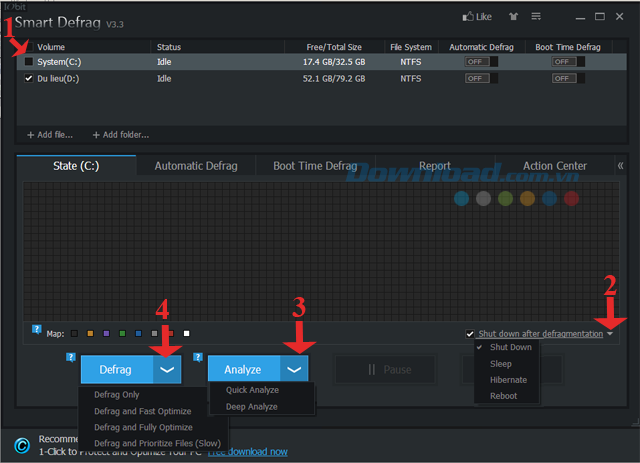 IObit Smart Defrag Chống phân mảnh ổ cứng miễn phí với IObit Smart Defrag