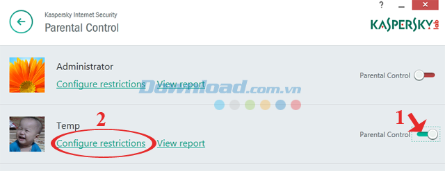 Nhấn Configure restrictions