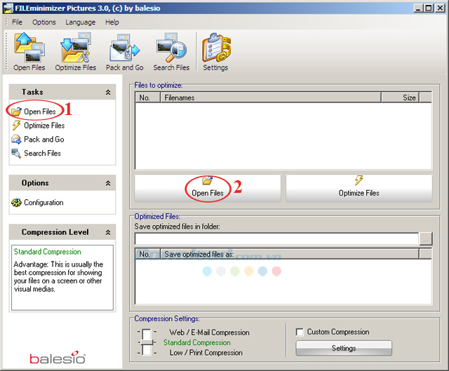Cách giảm dung lượng ảnh bằng FILEminimizer Pictures