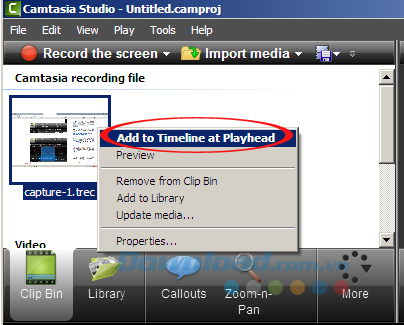 Thêm video vào Timeline