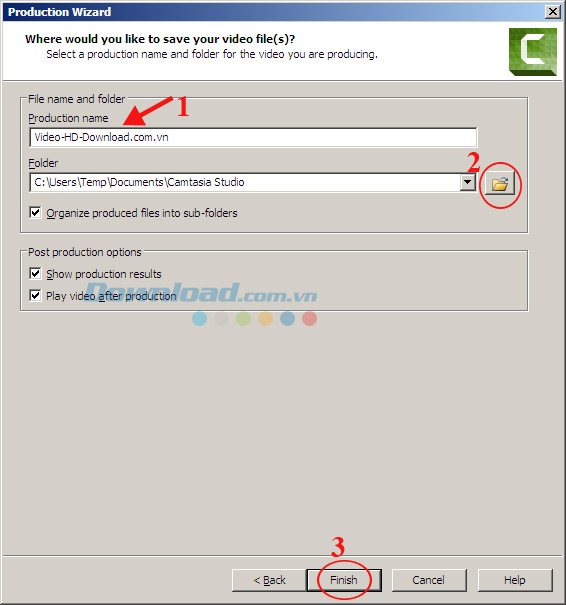 Đặt tên file Video sau khi cắt ghép