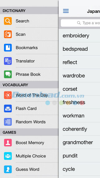 Từ điển Anh Nhật offline Japanese Dictionary cho iOS