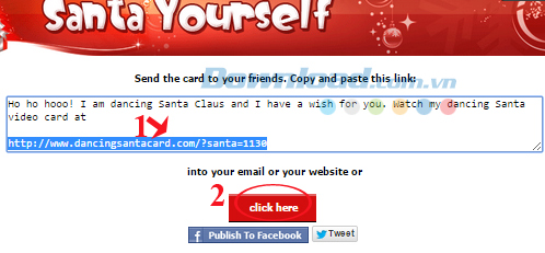 Chia sẻ với bạn bè Biến ảnh cá nhân thành ông già Noel nhảy múa
