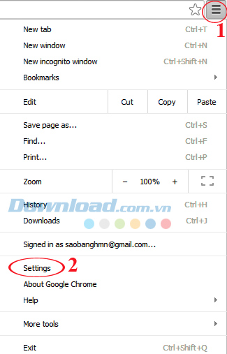 Vào phần Settings Cách tăng tốc duyệt web trên trình duyệt Chrome