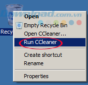 Cách thêm CCleaner vào menu chuột phải của Recycle Bin