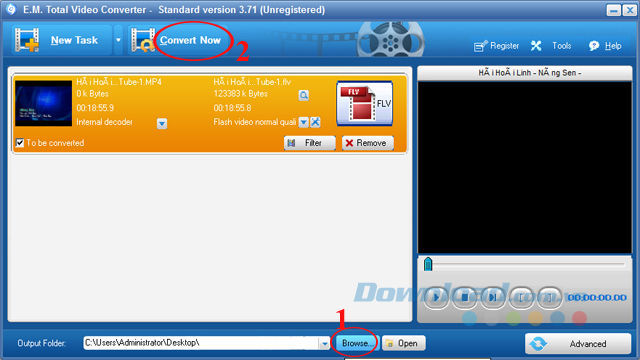 Cách chuyển đổi Video sang FLV bằng Total Video Converter