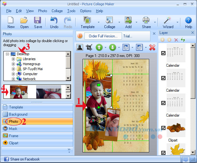 Hướng dẫn tạo bộ lịch ấn tượng bằng Picture Collage Maker