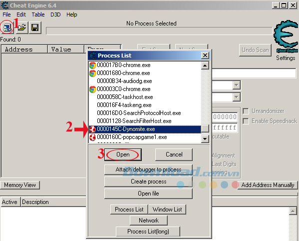 Cách dùng Cheat Engine để thay đổi thông số chơi game