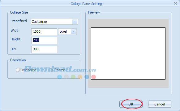 Thay đổi kích thước tấm thiệp Hướng dẫn tạo thiệp năm mới 2015 bằng Picture Collage Maker