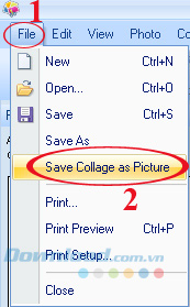 Chọn Save Collage as Picture