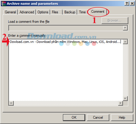 Làm thế nào để ghi chú thích trong WinRAR?