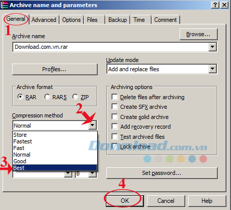 Làm thế nào để ghi chú thích trong WinRAR?